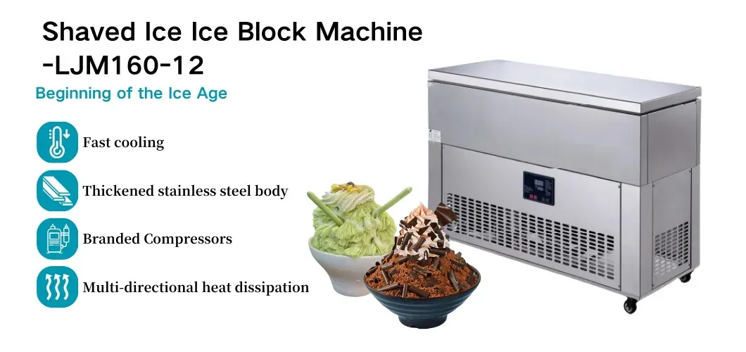 220V/50Hz 1600W High-Performance Soft Ice Ice Brick Machine Ljm160-12