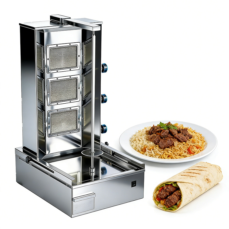 LPG Gas Kebab Machine Meat Roaster Meat Processing Machine Stainless Steel Shawarma Machine